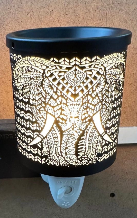 African King Black Plug-In Wax Melt Burner | Small Wall Plug-In | Includes Globe