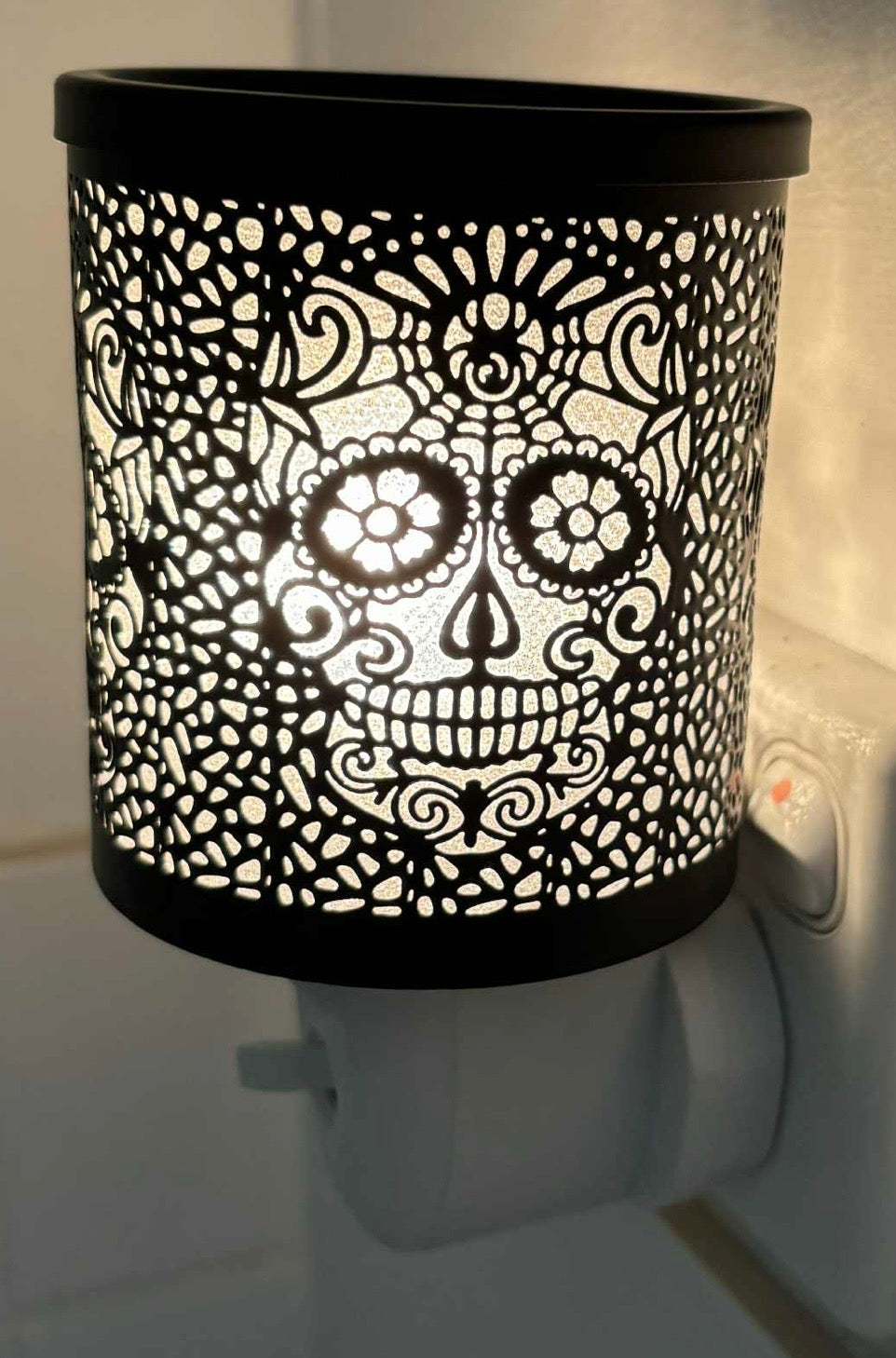 Black Lady Skull Plug-In Wax Melt Burner