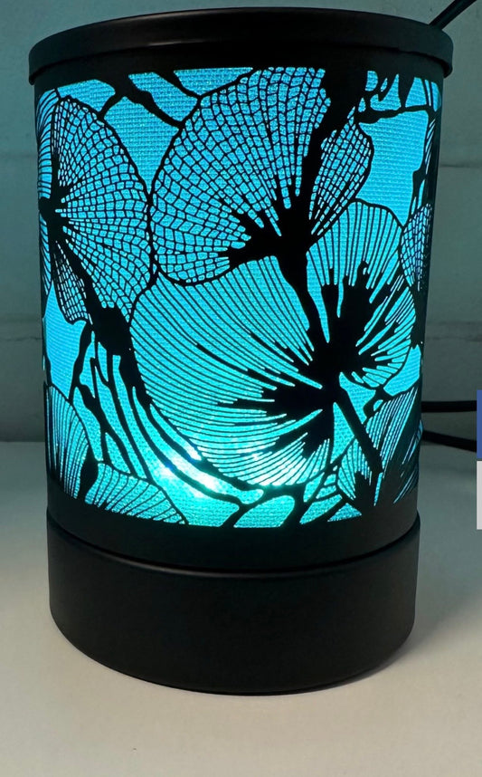 Black Bloom Plug-In Wax Warmer with Silicone Cup & Rainbow LED