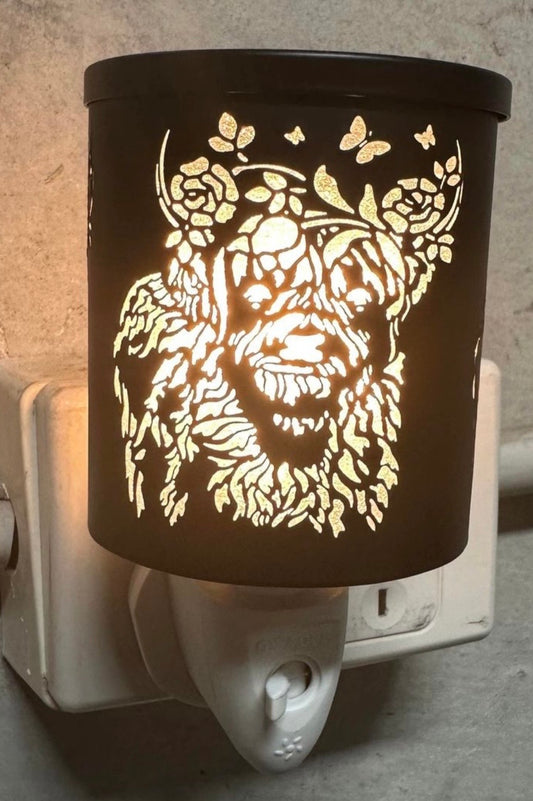 Black Daisy Cow Plug-In Wax Melt Burner