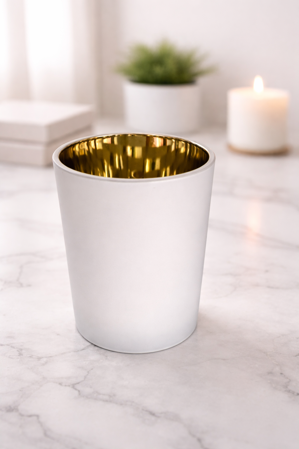 Premium XL Matte Candle  White or Black Jar | Gold or Silver Interior | Hand-Poured Luxury Candle with Gift Box