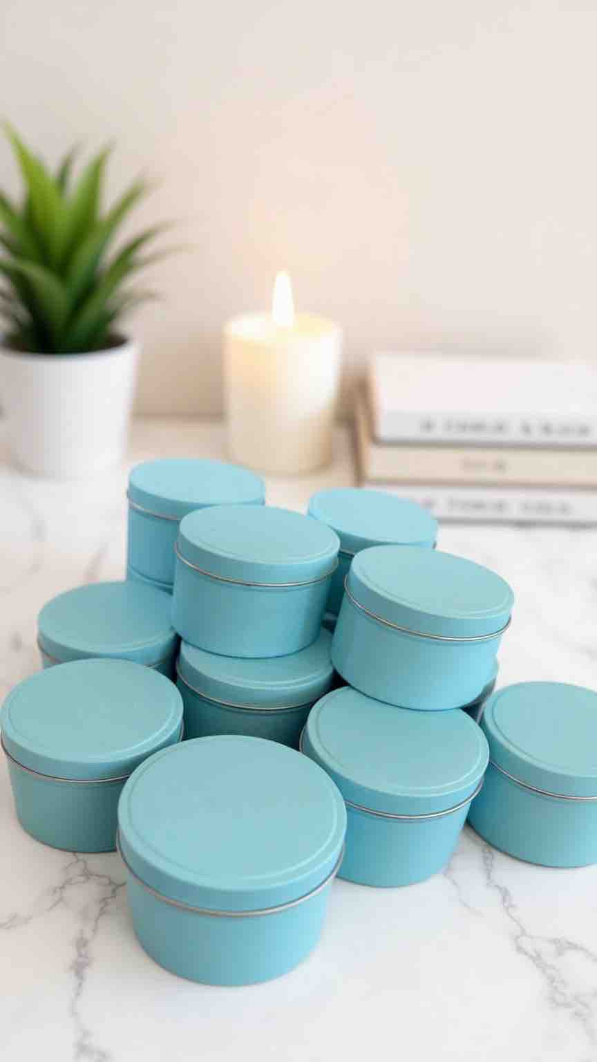 Tiffany Blue Soy Candle Tin  Elegant, Hand-Poured Soy Candle