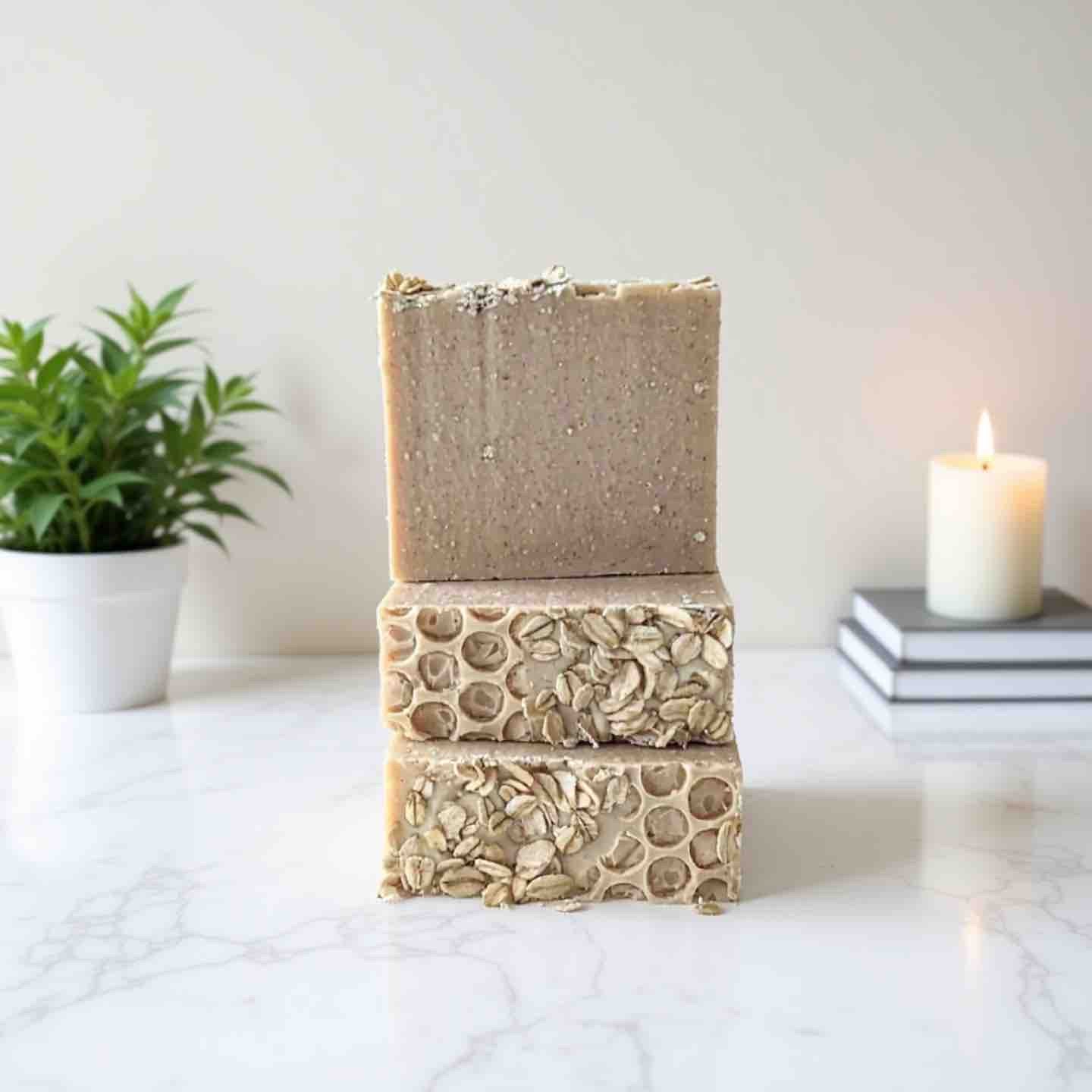 Honey, Oat Milk & Oatmeal Soap Bar  Unscented, Gentle & Skin-Soothing